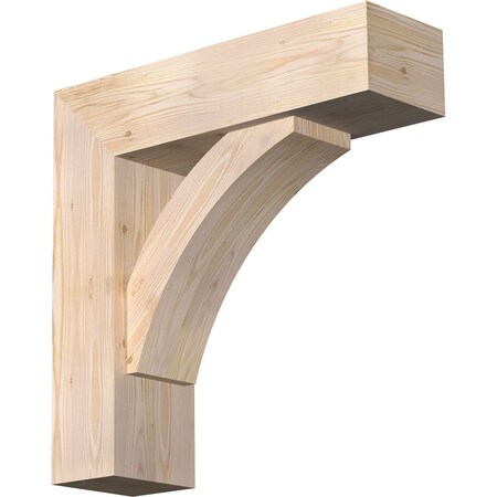 Ekena Millwork Thorton Block Smooth Bracket w/ Offset Brace, Douglas Fir, 7 1/2"W x 26"D x 26"H BKT0806X26X26THR05SDF
